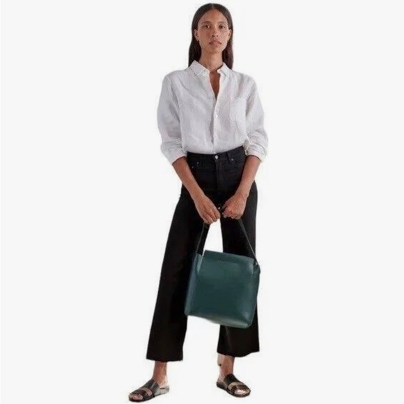The Everlane Form Bag Green Italian Leather Purse Quiet Luxury Minimalist - Picture 2 of 12